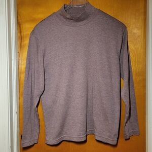 Vintage Women's Heather-Mauve Mock Turtleneck